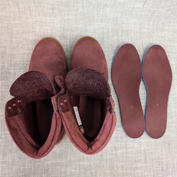 Timberland Linden Woods Burgundy Red Suede Leather Waterproof Boot Womens 9 - Picture 10 of 11